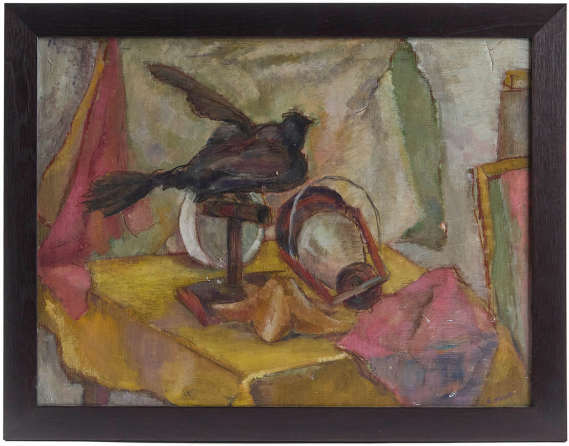 E. Hecht <br />Still Life with Bird
