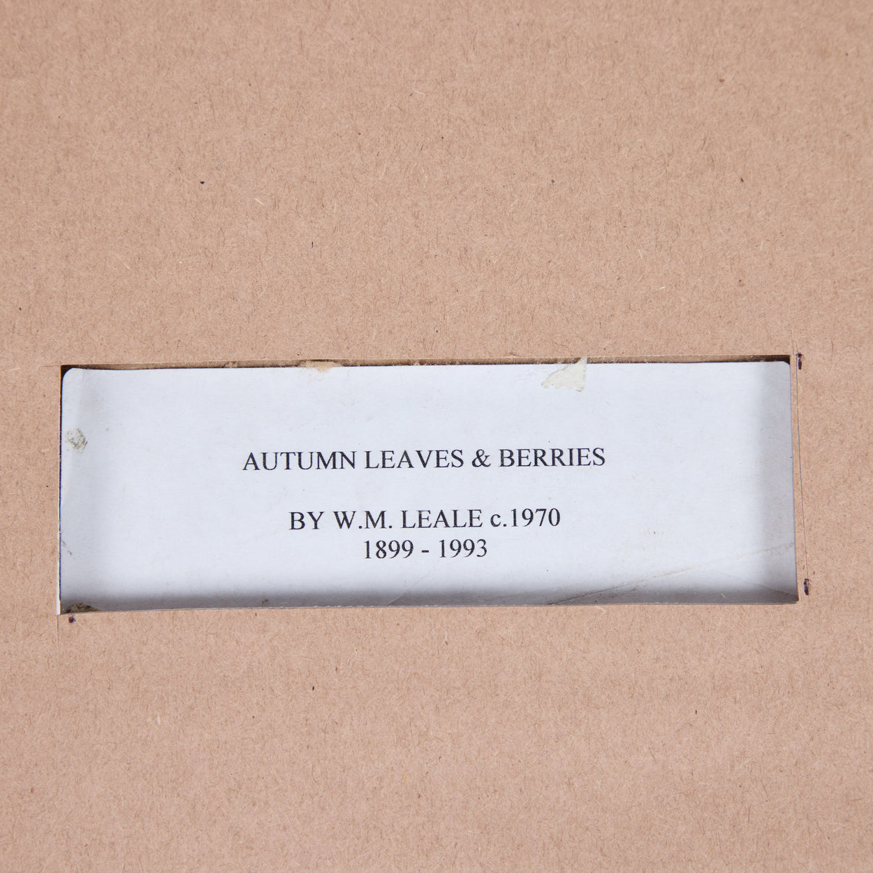 W. M. Leale <br />"Autumn Leaves and Berries"