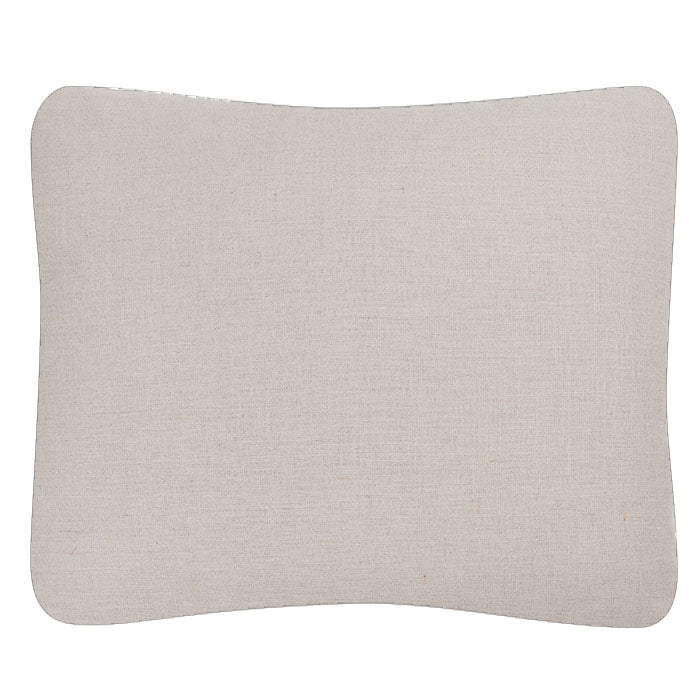 (NATURAL LINEN BACK) Antique Greek Island Embroidery Pillow. Early 20th C. Silk floss on linen with petit point, embroidery and pullwork. Inset into a natural linen fabric frame with same linen back. Invisible zipper closure and feather and down fill. 19" x 22"