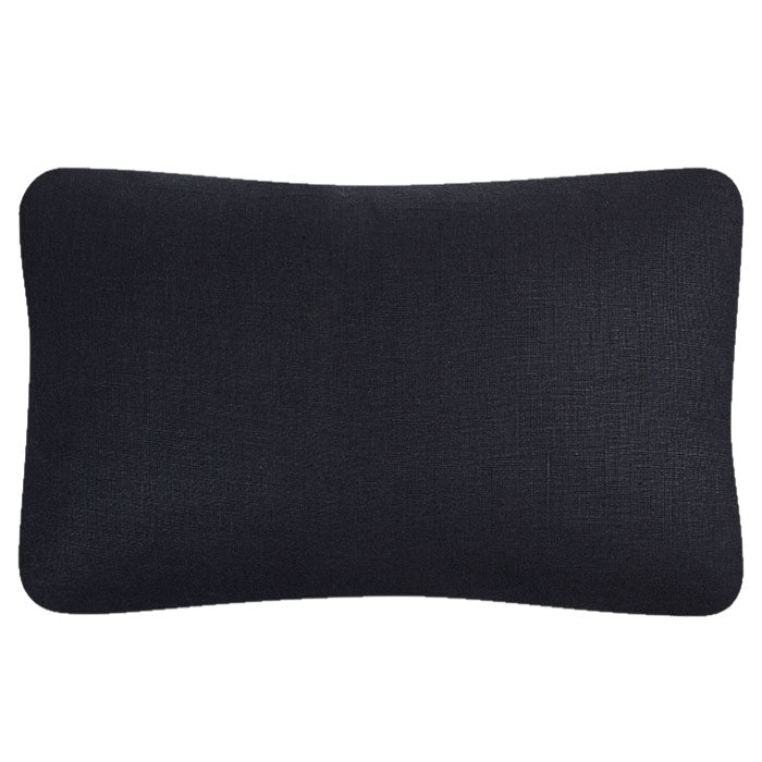 (BLACK LINEN BACK) Levantine Needlepoint Embroidery Throw Pillow. Cotton floss petit point embroidery on cotton with black linen back. Invisible zipper closure and feather and down fill. 14" x 21"