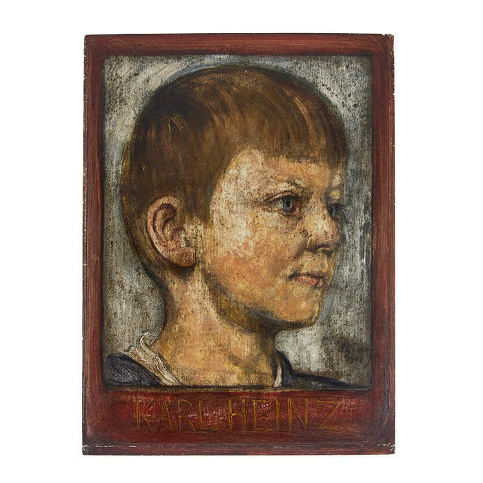 Oil Painting Portrait by C. Grano of a German schoolboy, Early 20th Century