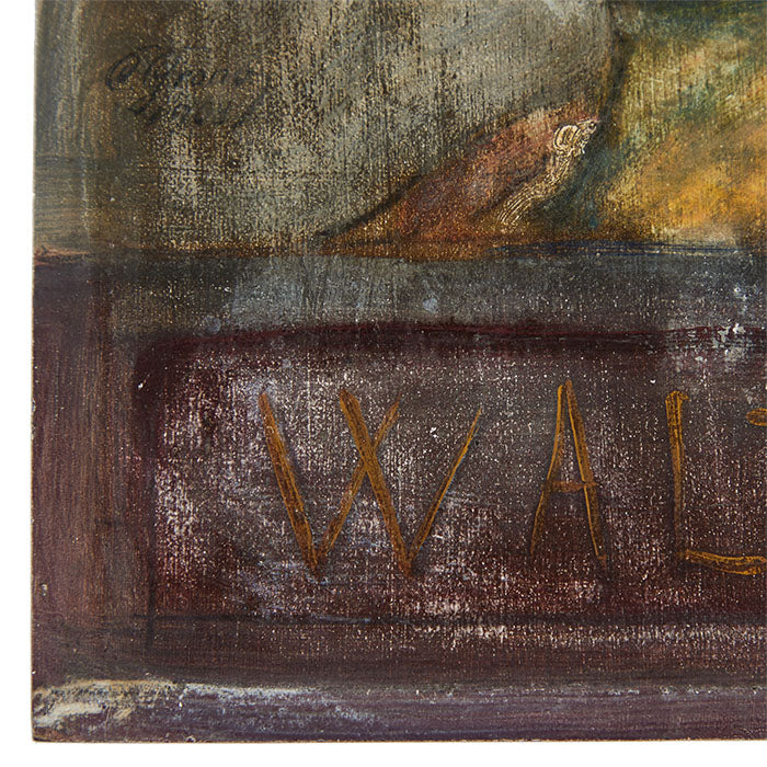 (BOTTOM SIGNATURE) Oil Painting Portrait by C. Grano of a German schoolboy, Early 20th Century. Oil on wood. Child's name WALTER as noted at bottom. 13" x 9.5"