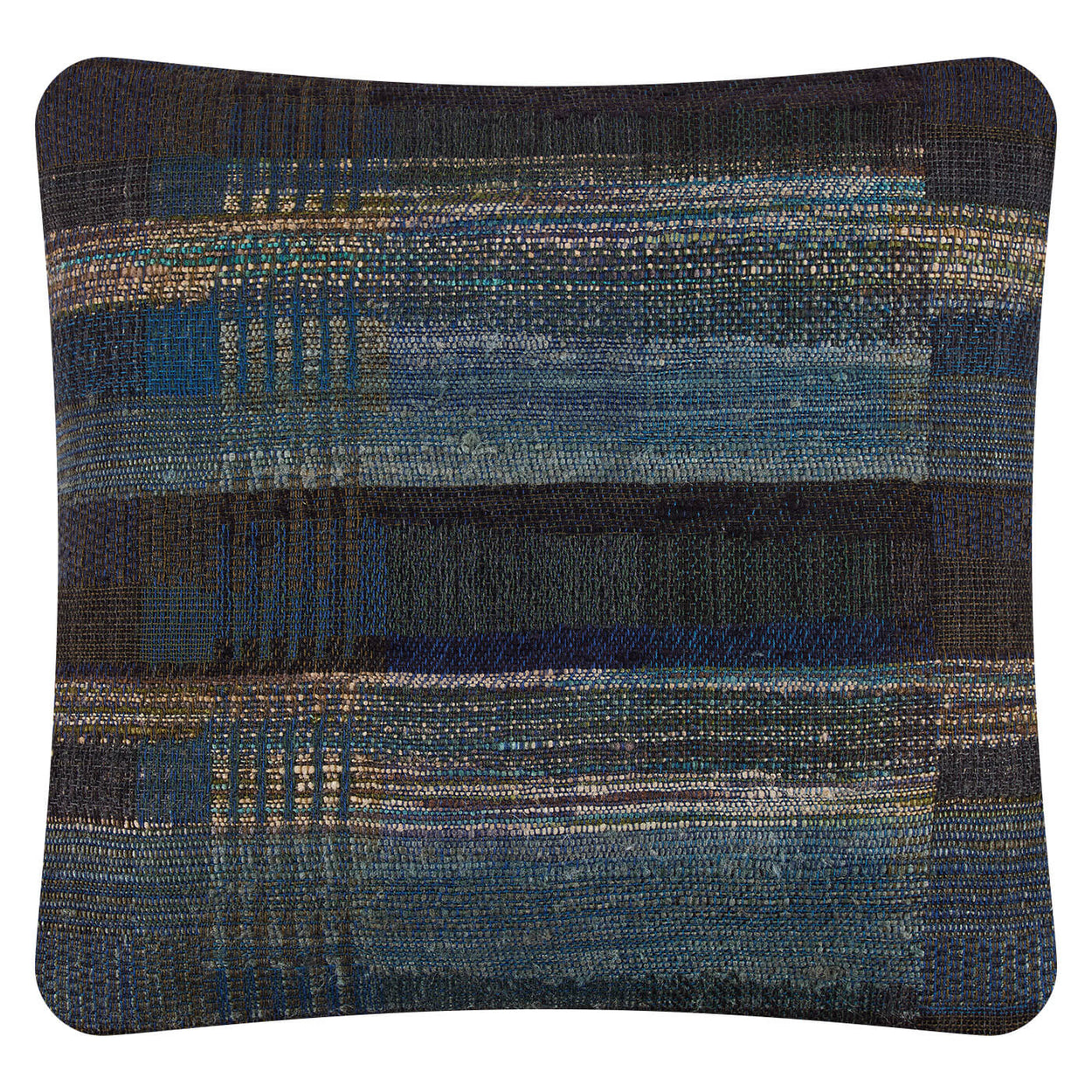 Midnight Stripe Blue <br>Wool & Tussar Silk