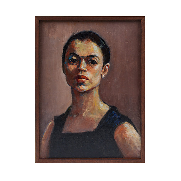 Portrait of a Woman. Vintage oil on canvas portrait. Contemporary frame. Unsigned. 16" x 12"