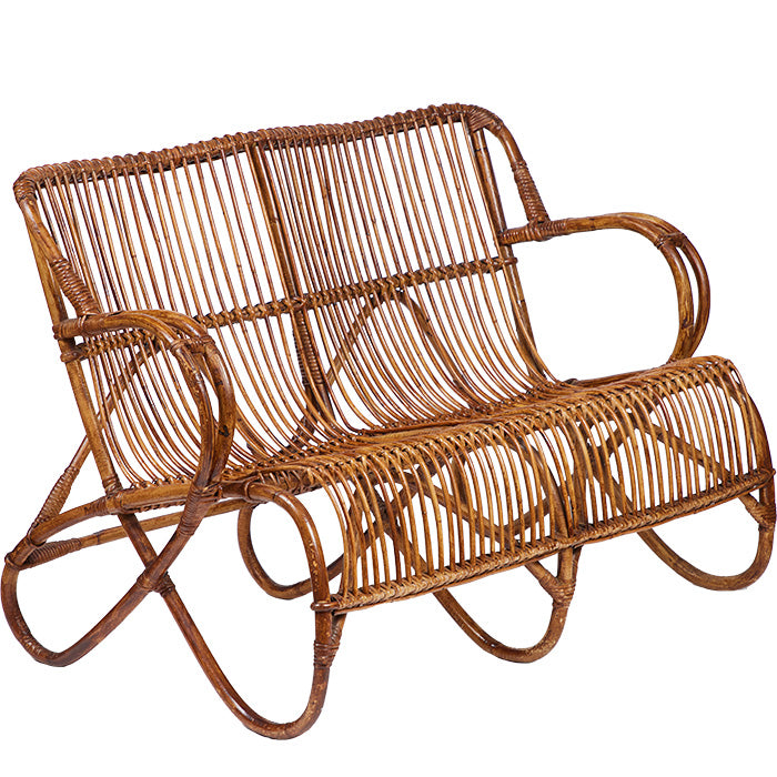 Rattan Love Seat. Rattan Love Seat Indoor. Vintage love seat. Good condition. 29" H x 42" W x 26" Seat H