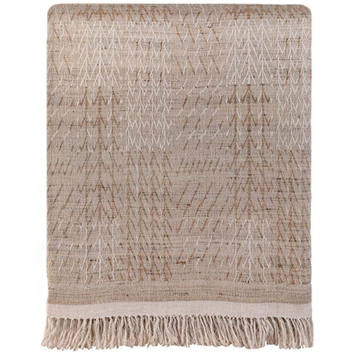 Bedcover Tree Natural, Linen & Raw Silk. Handwoven Designer Textile from India. H 115 in. x W 88 in. H 292 cm x W 224 cm.
