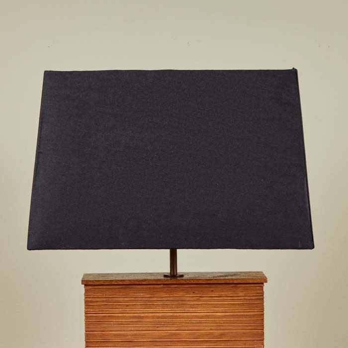 (DETAIL) Combed Fir Paul Frankl Lamp. Paul Frankl mid-century modern vintage table lamp with custom black linen shade and diffuser. Updated hardware and silk twist cord wiring. 1940’s / 1950’s Modern furniture wood accessory lighting. 25.5" H x 12" W x 4" D