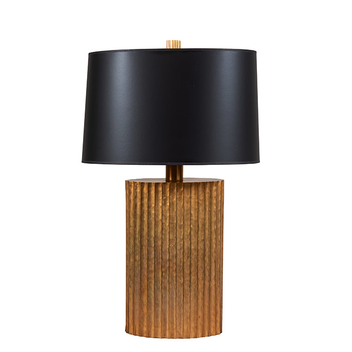 Mid Century Fluted Brass Lamp