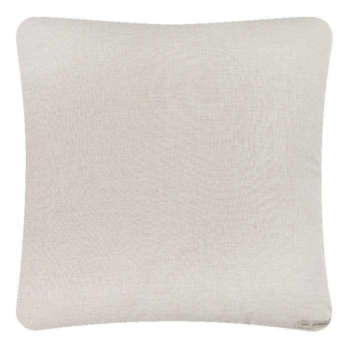 Pillow Linear Stripe Wool and Tussar Silk. Natural linen back. Invisible zipper closure. Neeru Kumar Handwoven Designer Textiles from India. Exclusive to Pat McGann.