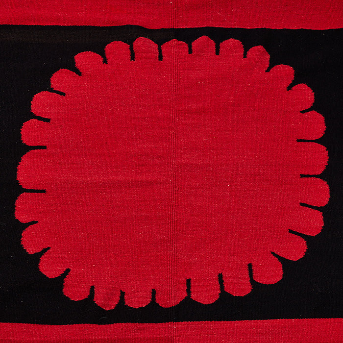 (DETAIL) Mid-Century Oaxacan Serape. Vintage Mexican weaving. Hand woven with hand spun wool. 70" x 51"