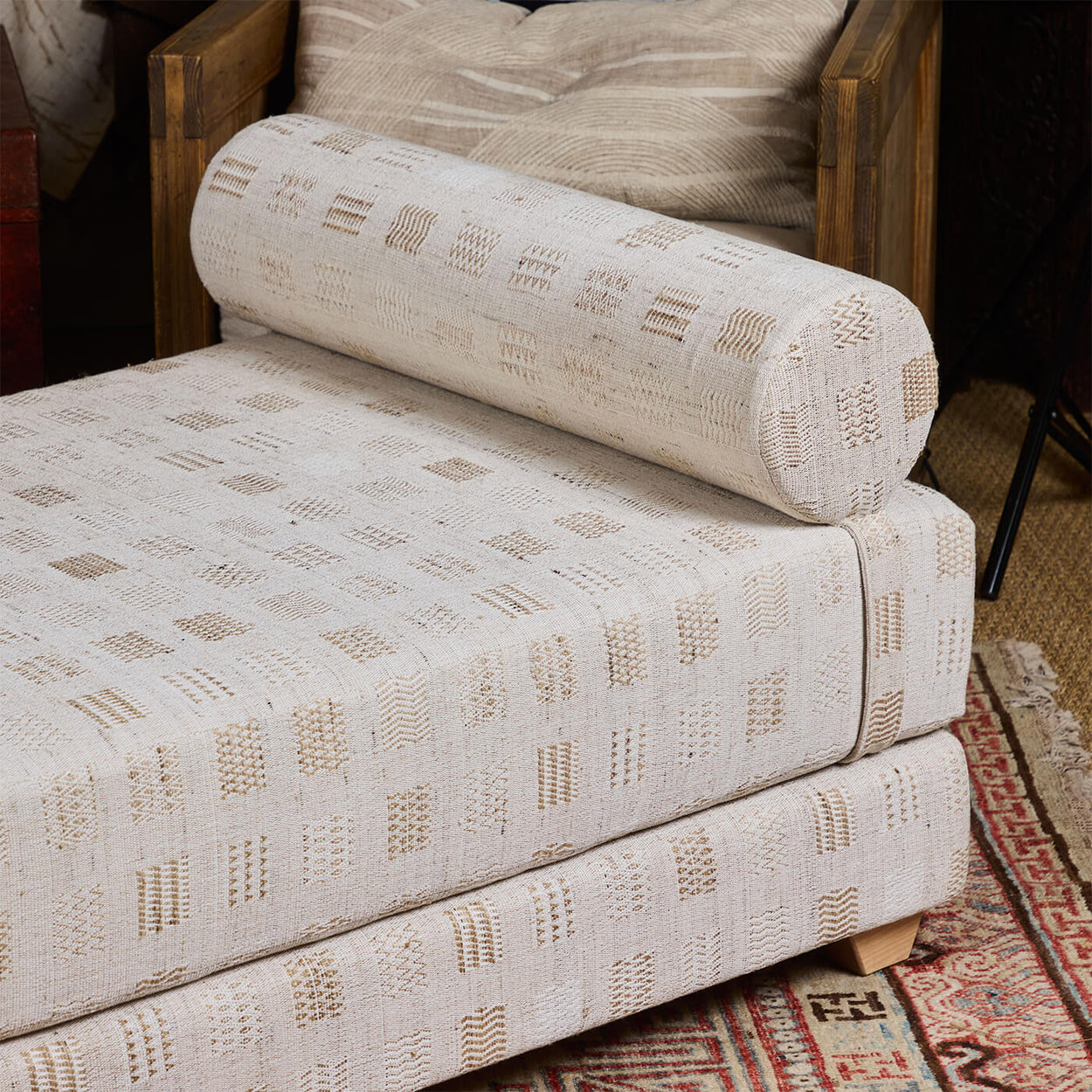 Upholstered Daybed <br /Neeru Kumar/Pat McGann<br />Window Weave Fabric