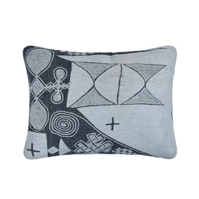 African Embroidery<br /> Pillow Indigo IV