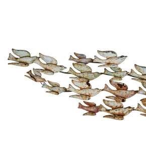 Distressed Metal Birds in Flight <br />Wall Sculpture