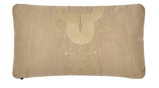 African Embroidery Pillow Cafe Au Lait