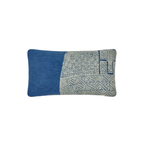 African Embroidery Indigo<br /> Cottton Pillow I