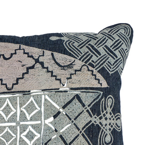 African Embroidery <br />Pillow Indigo IV