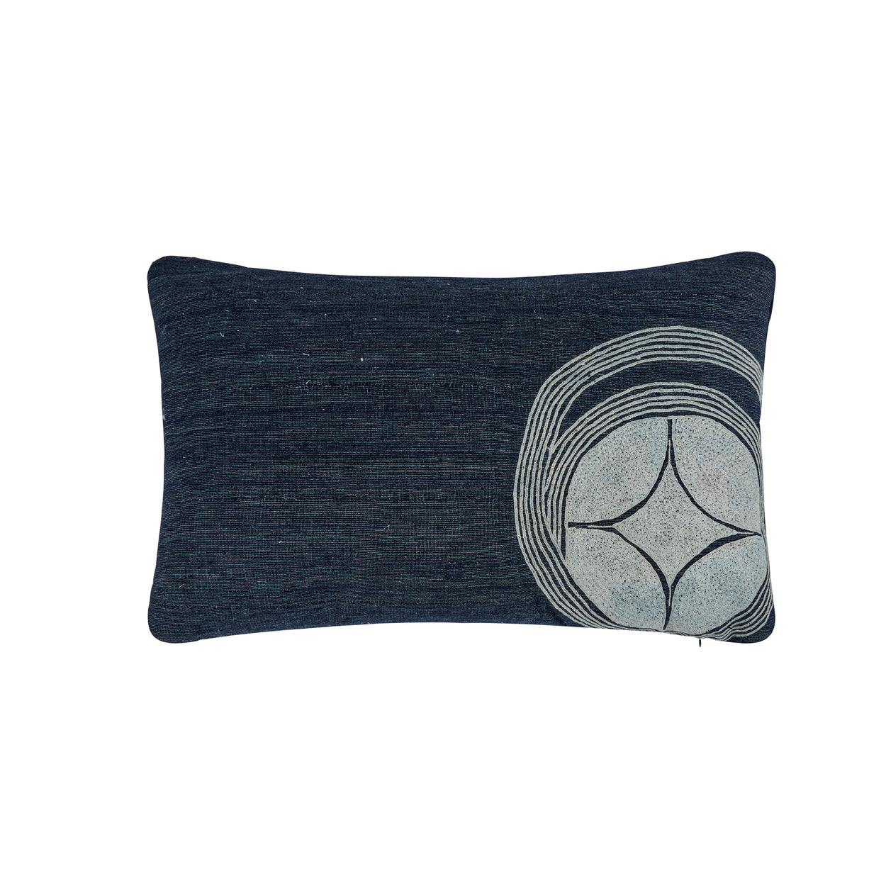 African Embroidery<br /> Pillow Indigo V