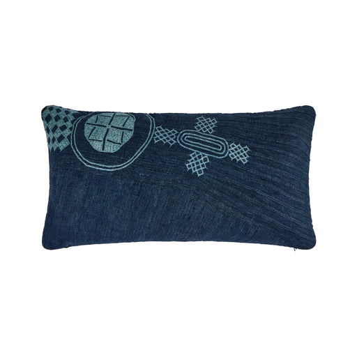 African Embroidery<br /> Pillow Indigo VI