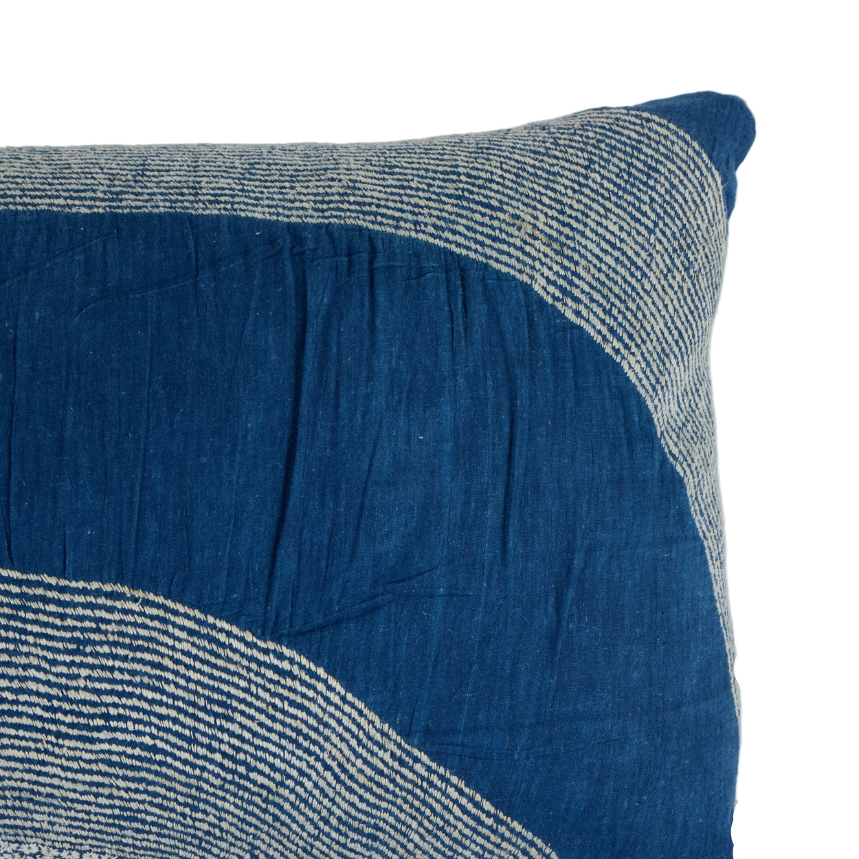 African Embroidery<br /> Pillow Indigo VIII