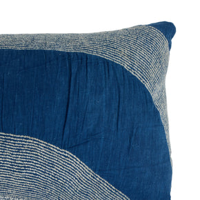 African Embroidery<br /> Pillow Indigo VIII