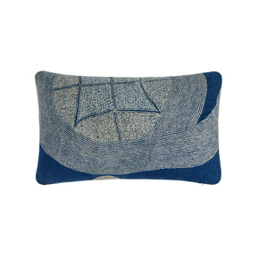 African Embroidery<br /> Pillow Indigo lX