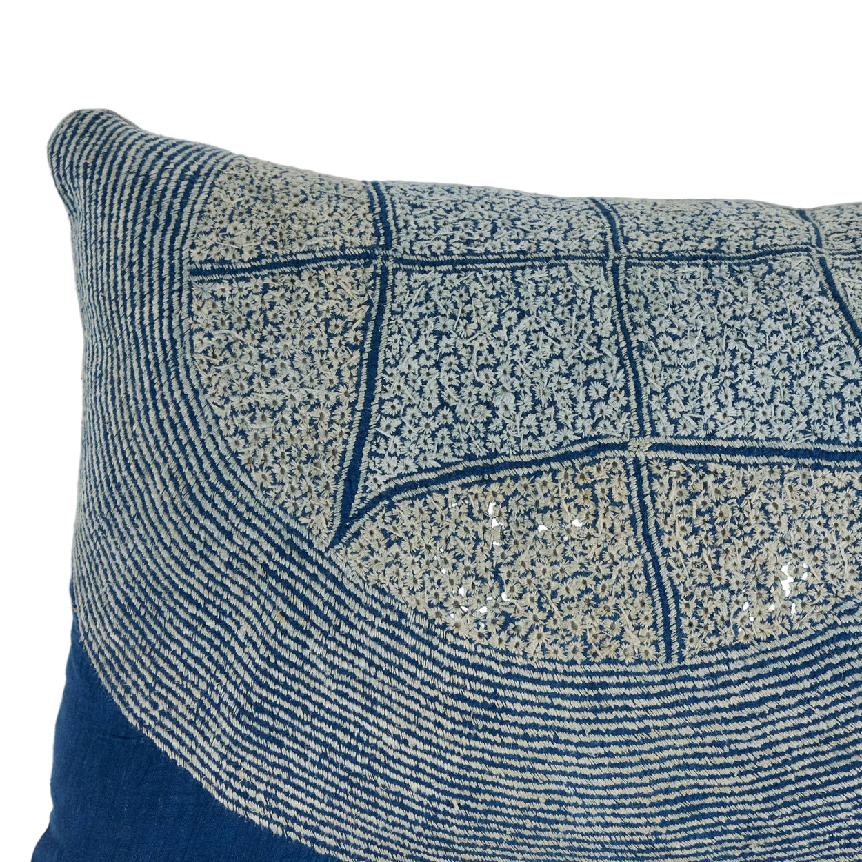 African Embroidery<br /> Pillow Indigo lX