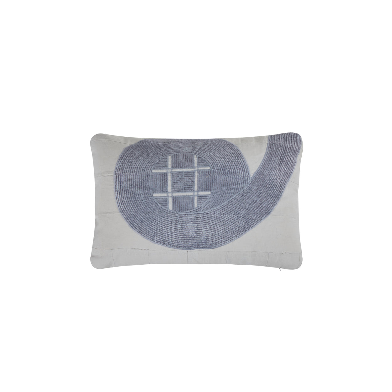 African Embroidery<br /> Pillow Blue III