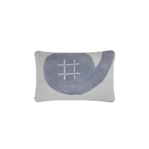 African Embroidery<br /> Pillow Blue III
