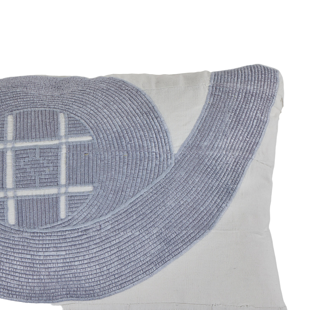 African Embroidery<br /> Pillow Blue III