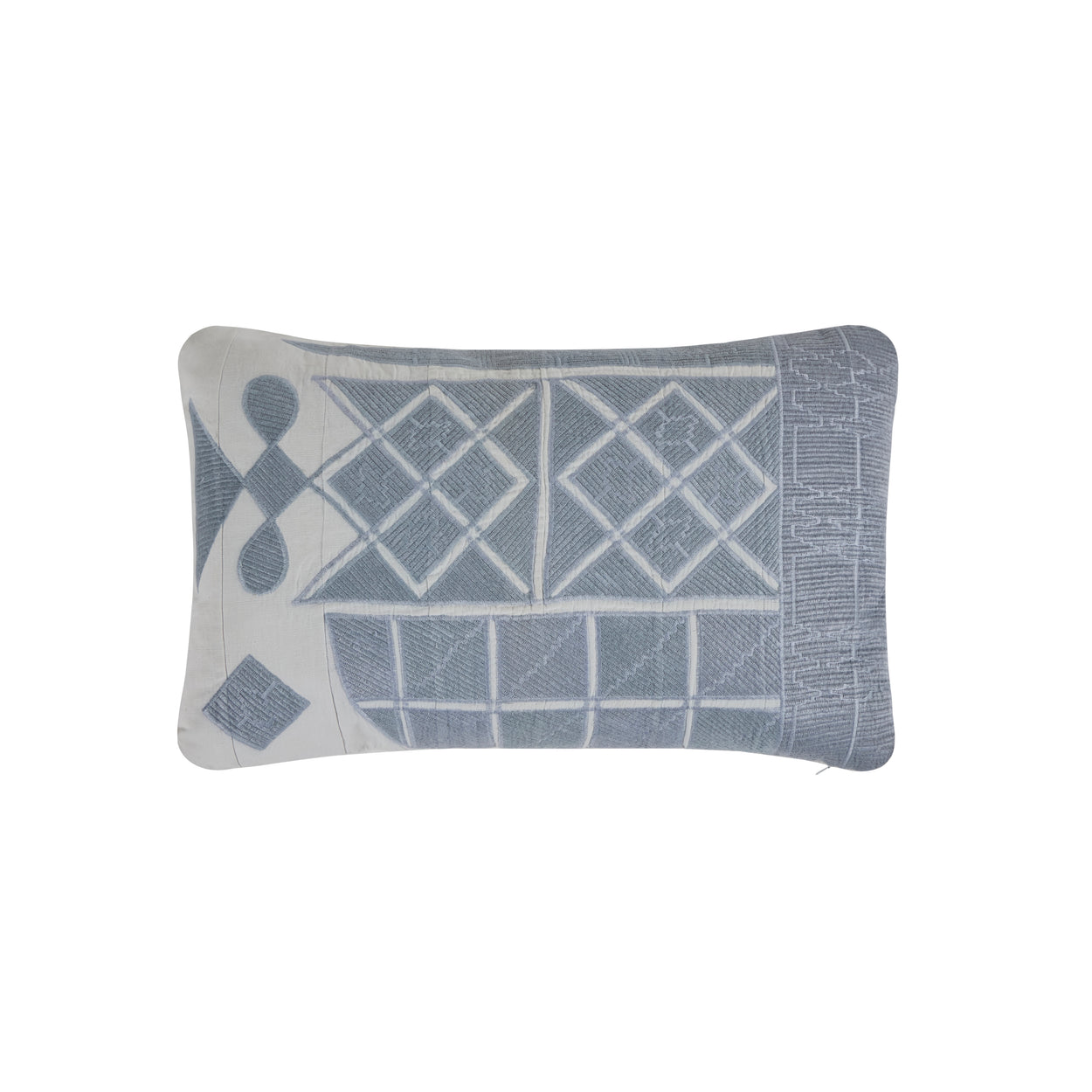 African Embroidery<br /> Pillow Blue iV