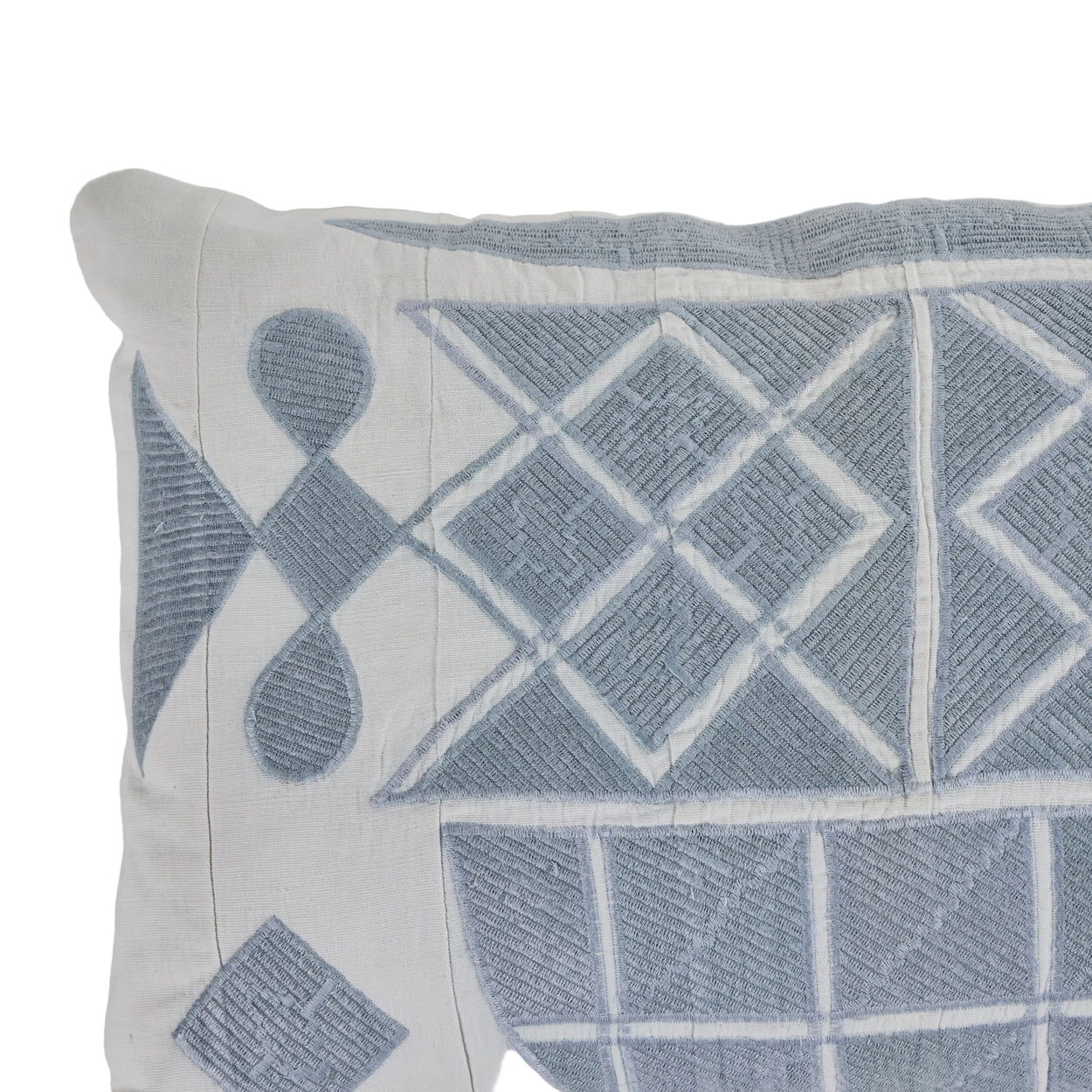 African Embroidery<br /> Pillow Blue iV