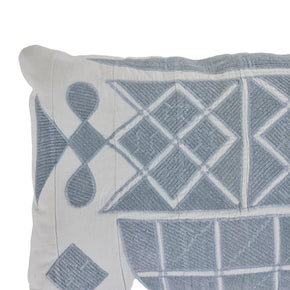 African Embroidery<br /> Pillow Blue iV