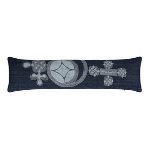 African Embroidery <br />Indigo Bolster Pillow