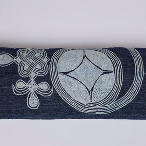 African Embroidery <br />Indigo Bolster Pillow