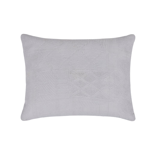 African Embroidery Pillow <br />White