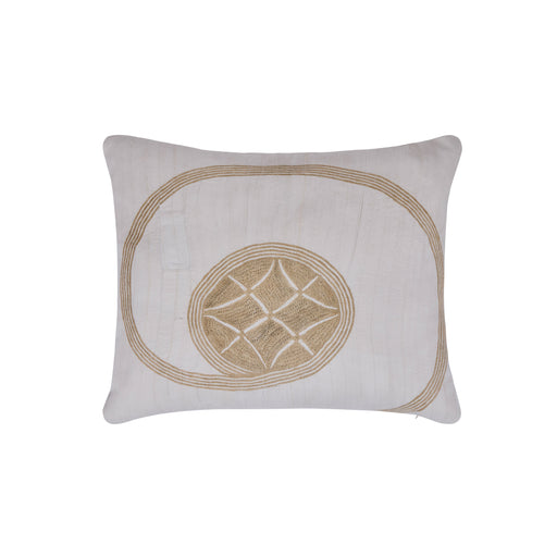 African Embroidery Pillow <br />Oatmeal I