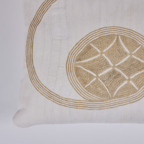 African Embroidery Pillow <br />Oatmeal I