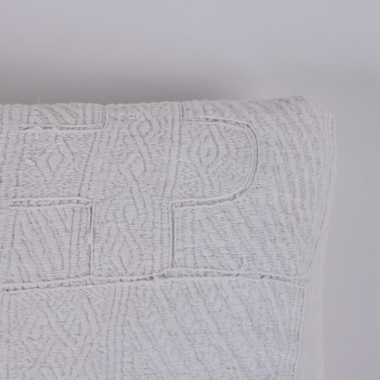 African Embroidery Pillow <br />White II