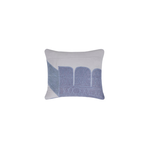 African Embroidery Pillow <br />Blue I