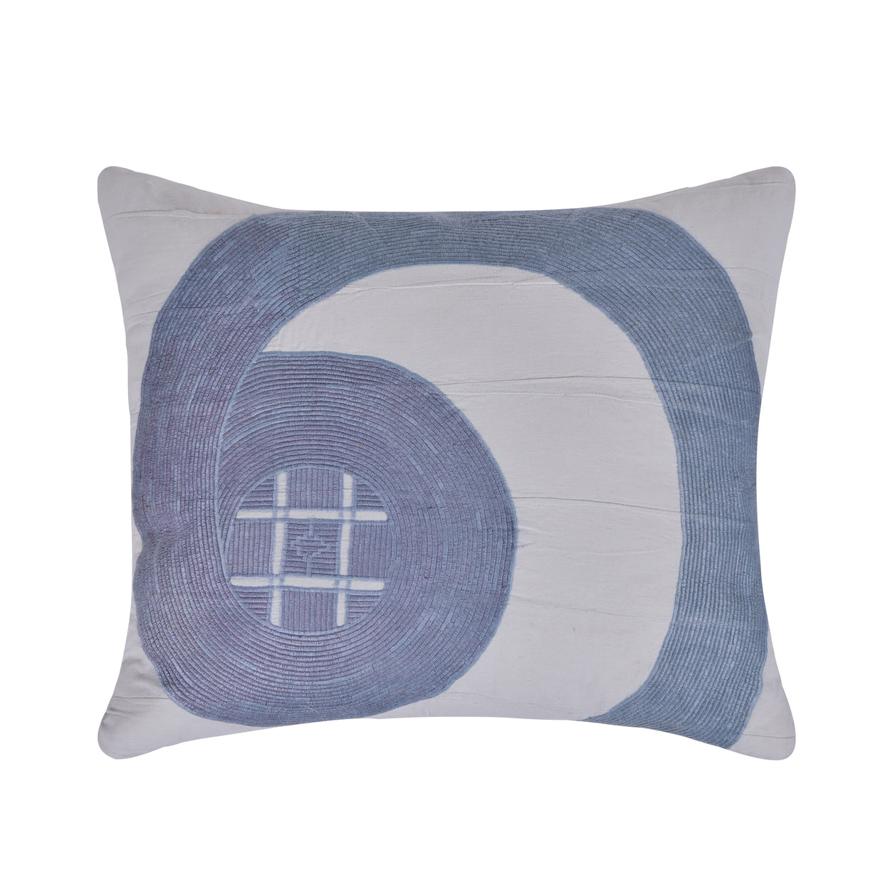 African Embroidery Pillow <br />Blue II