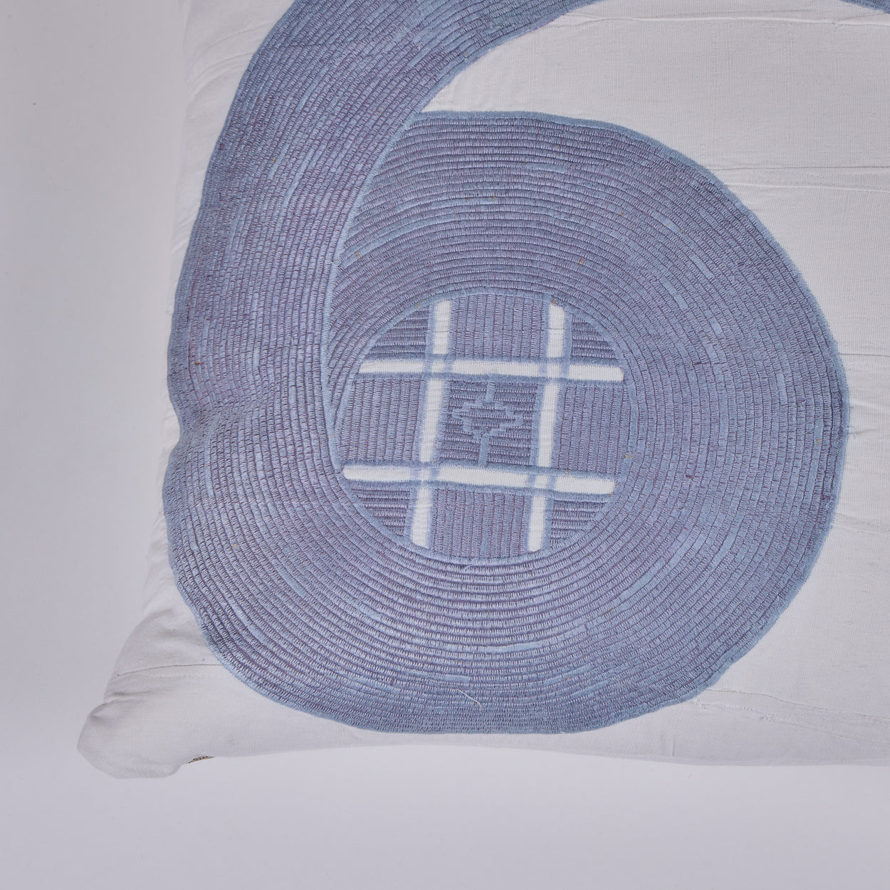 African Embroidery Pillow <br />Blue II
