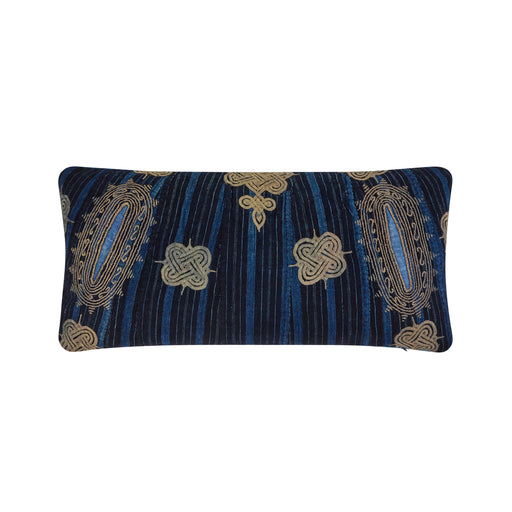 African Embroidery <br />Pillow Indigo IV
