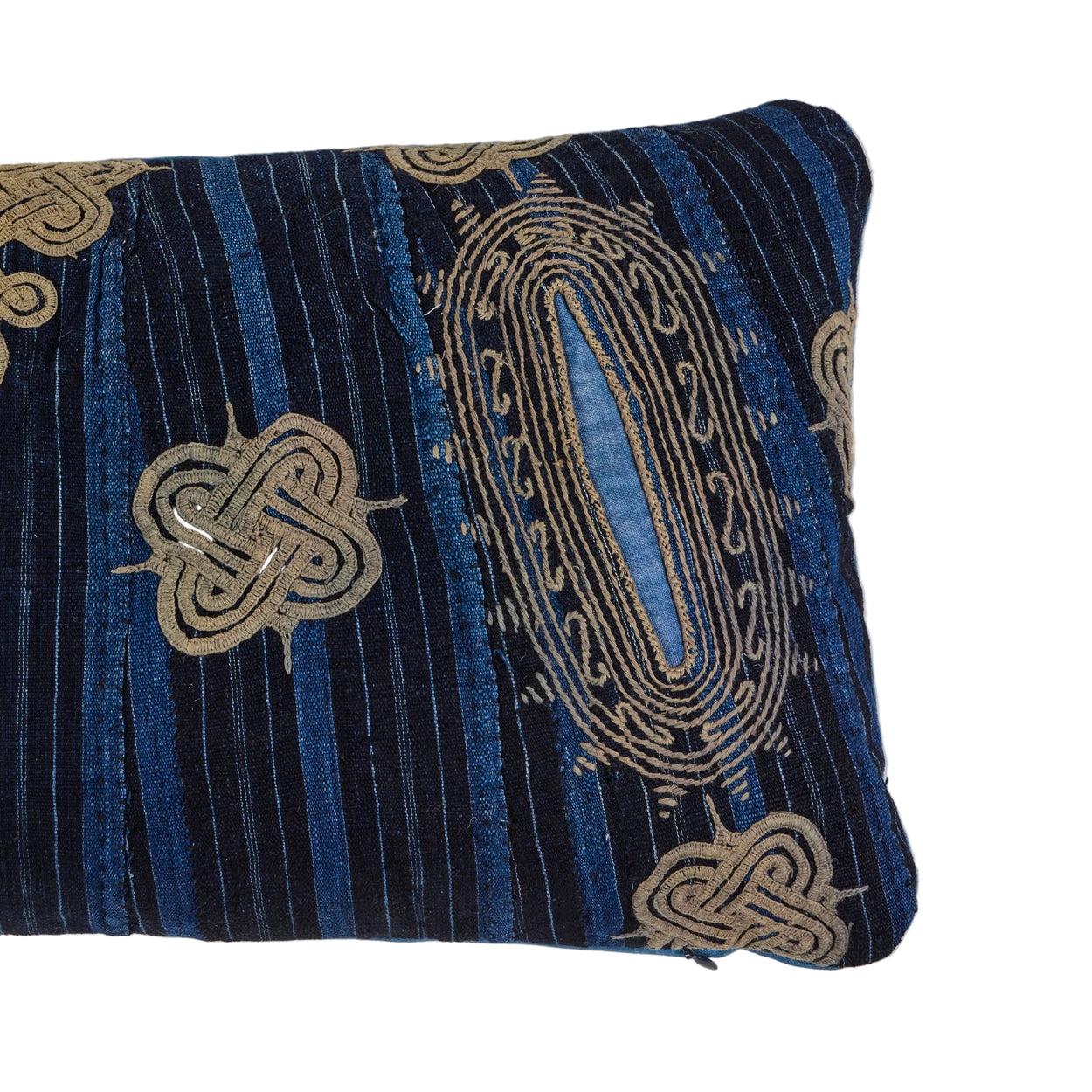 African Embroidery <br />Pillow Indigo IV