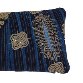African Embroidery <br />Pillow Indigo IV