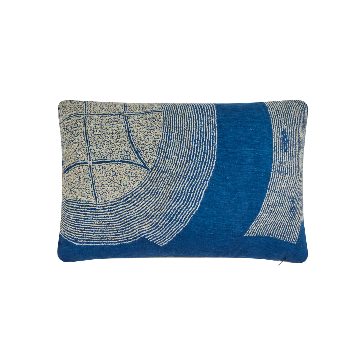 African Embroidery<br /> Pillow Indigo VI