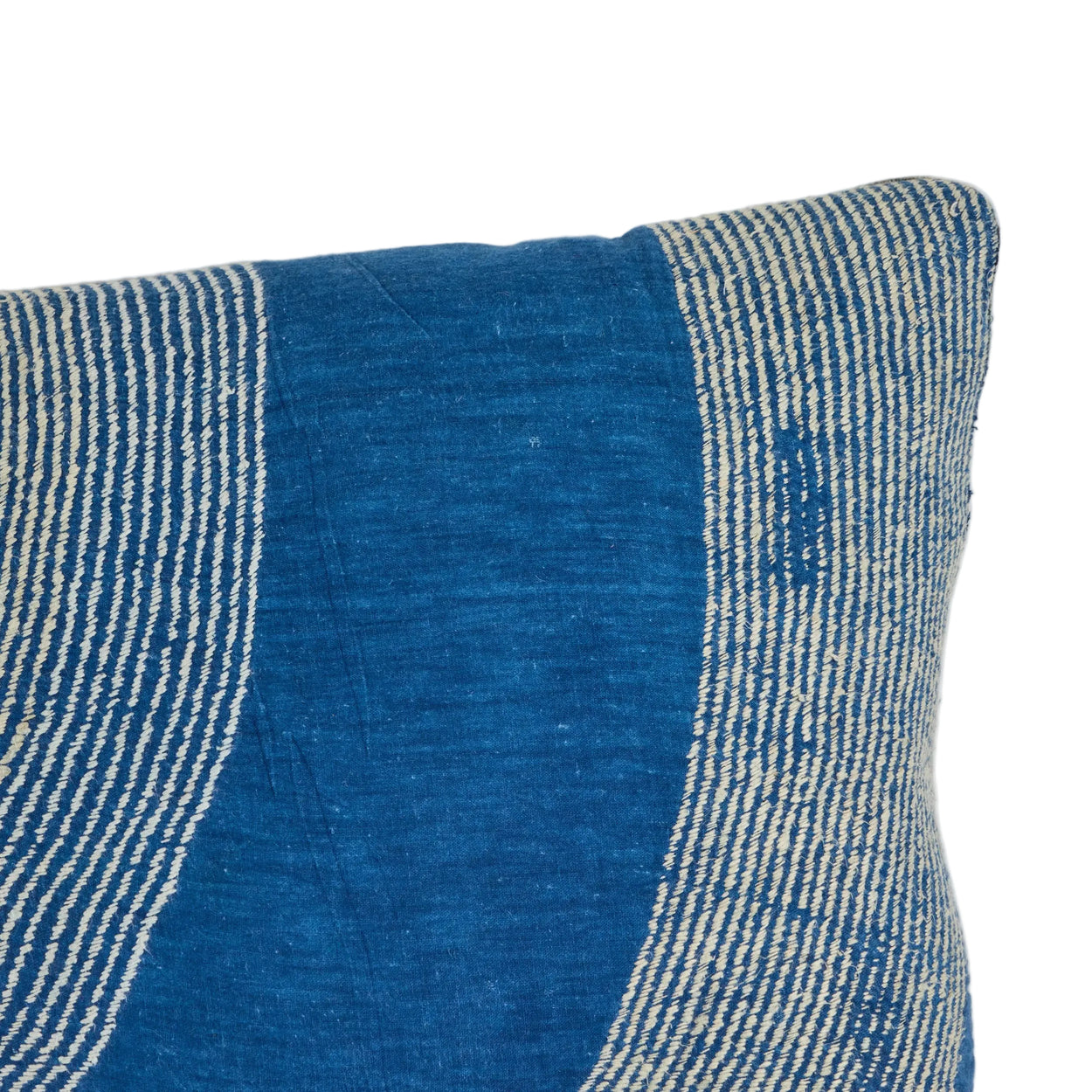 African Embroidery<br /> Pillow Indigo VI