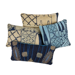 African Embroidery<br /> Pillow Indigo VI