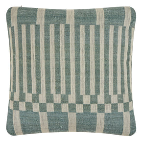 Mondrian Check Blue<br />Wool & Tussar Silk