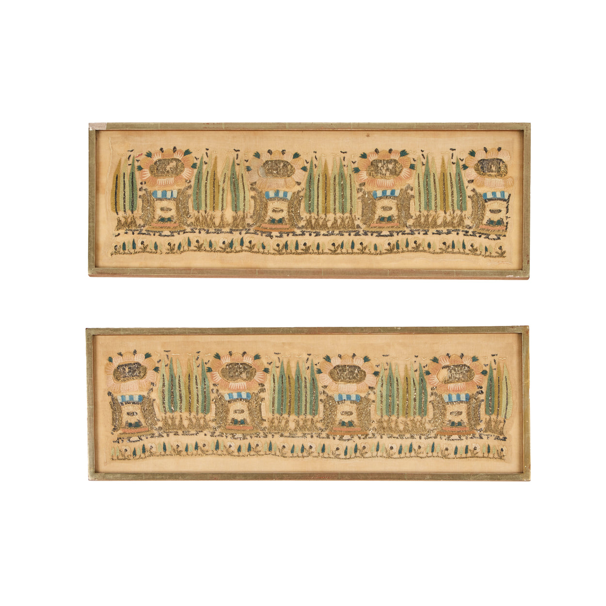 Pair Ottoman <br />Textile Fragments II