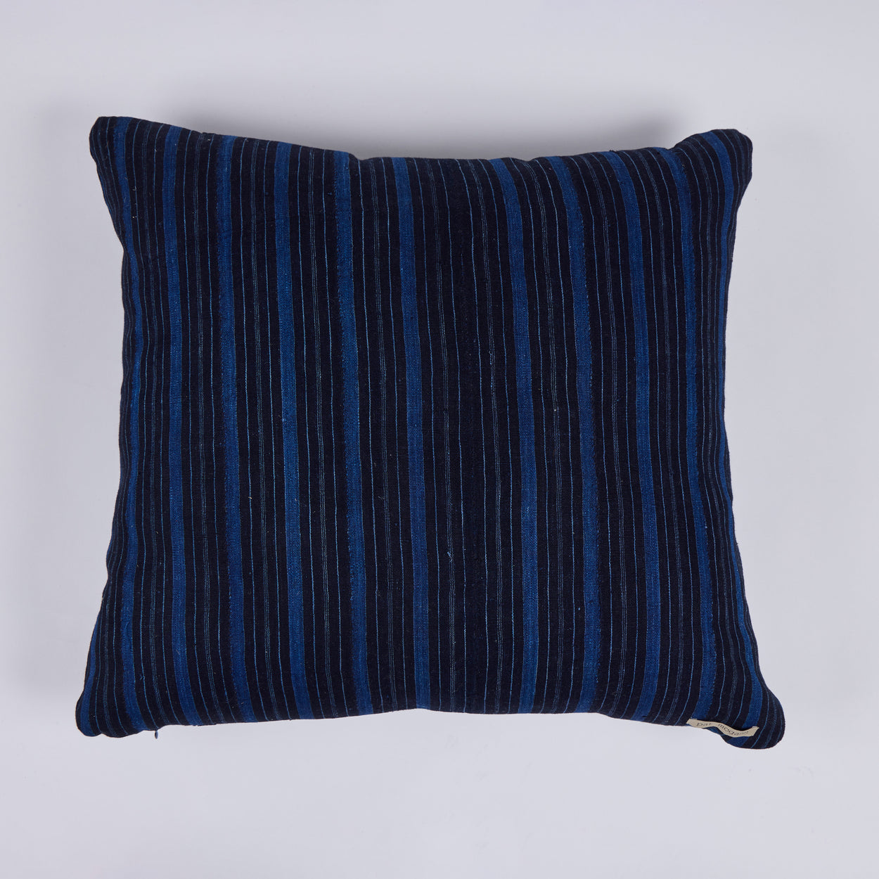 African Embroidery Pillow<br />Indigo I
